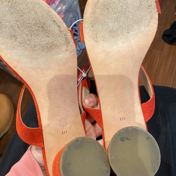 Ma’am Los Angeles / Marsha suede strappy mule Sandal in red 10 - Picture 6 of 7